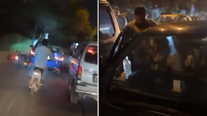 Caught on Camera: 73-Year-Old Driver’s Car Hits Parked Bike, Drags It for 100 Metres in Delhi's RK Puram (WATCH)