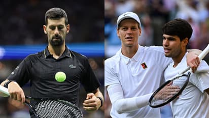 Novak Djokovic, Jannik Sinner and Carlos Alcaraz