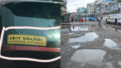 Bengaluru roads viral meme ‘Not Drunk Avoiding Potholes’