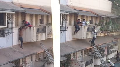 Mumbai Police and Fire Brigade Rescue Man From Balcony in Dadar