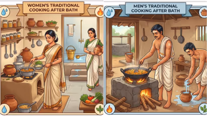 Coocking After Taking Bath