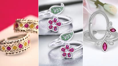 Colorful Stone Silver Toe Ring Designs