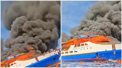 Indonesian ferry catches fire