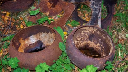 Ancient utensils found under the ground in the forest