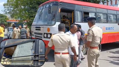 KSRTC Bus Stone Pelnting
