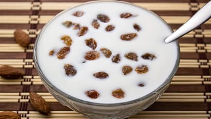 Raisins soaked in milk