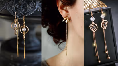 Simple artificial sui dhaga earring design