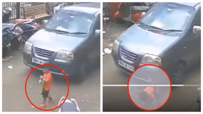 Child seriously injured under the car that was driven forward