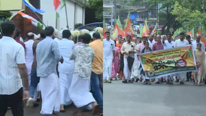 protest march to kasaragod school