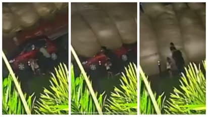 overloaded truck overturned and crashed car