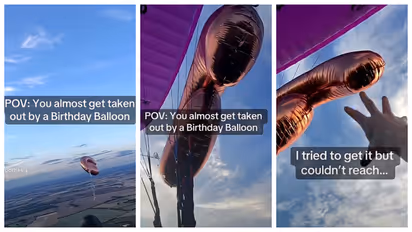 1500 feet a birthday balloon got stuck during paragliding