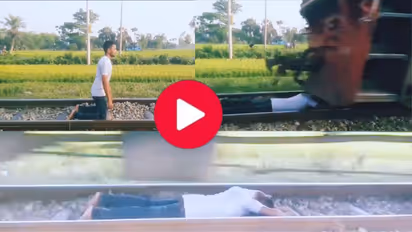 Youth Railway Track Stunt