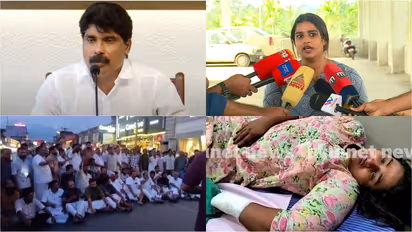 nm vijayans daughter in laws suicide attempt congres protest t siddique