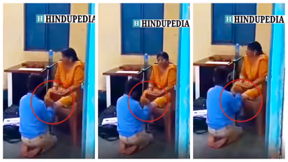 teacher getting foot massage from students