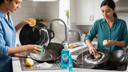 smart way to clean iron tawa and kadai