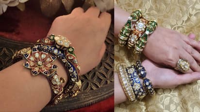 Meenakari kada design for Karwa Chauth