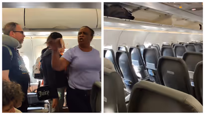 Mother blocking passengers trying to get off the plane