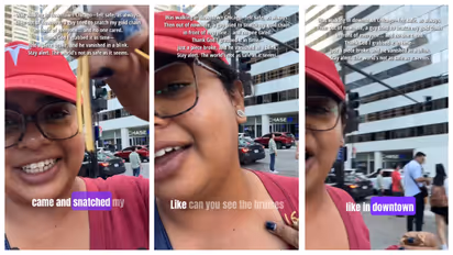 thief snatched an Indian woman's gold necklace