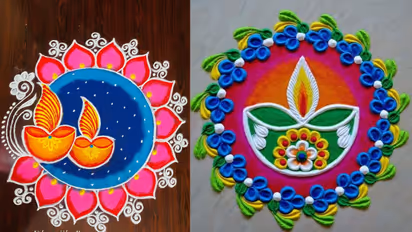 Latest diya rangoli design ideas