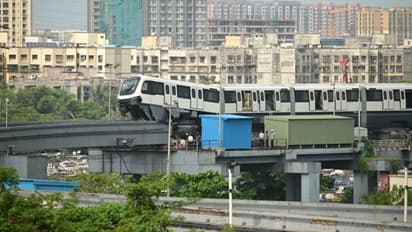 monorail train tilts during test run