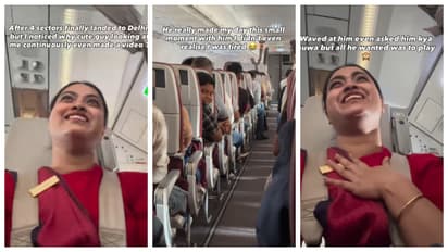 kid plays rock paper scissors with cabin crew mid flight