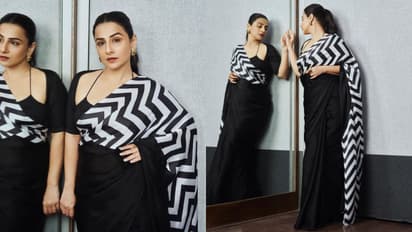 Zig zag pattern saree design for wedding