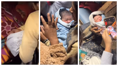 Labor pain during train travel delivery