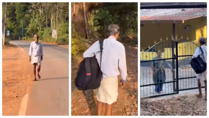 grandfather coming to pick granddaughter