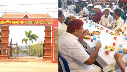 People from different religions gathering at Aravath Mattainganam Kazhakam Poobanamkuzhi Temple for Iftar