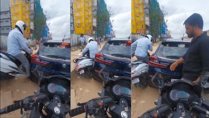 Bengaluru Traffic Scooty Accident to Car