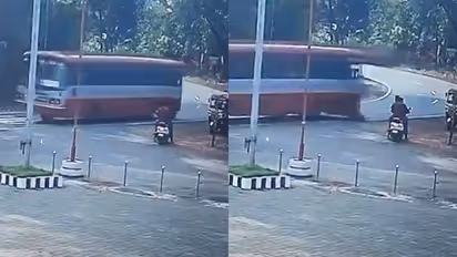 CCTV captures two sisters falling from KSRTC bus in Belthangady