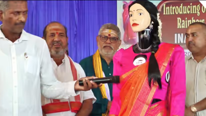 AI robot teacher Iris introduced in Kundapura school Karnataka