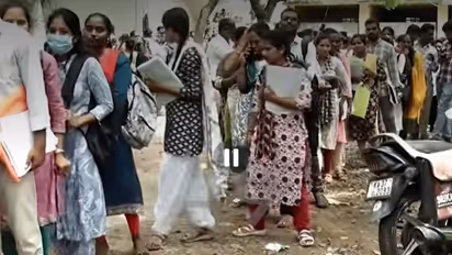 Koppal job aspirant arrives from hospital for document verification