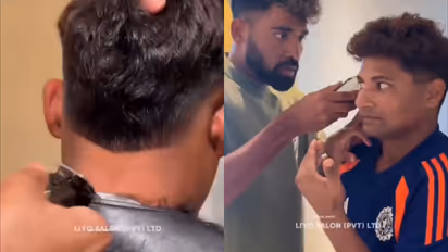mohammed siraj turning into a barber for sarfaraz khan