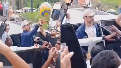 Colombia President Abelardo De La Espriella Tosses Footballs to Earthquake Survivors