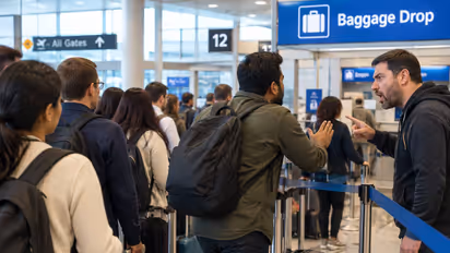 indian man in Vienna airport called out for skipping baggage drop queue