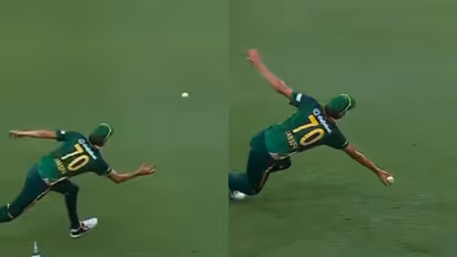 Marco Jansen's One-Handed Catch To Dimiss Matt Renshaw During SA vs AUS 1st ODI