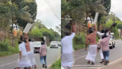 black flag protest against cm