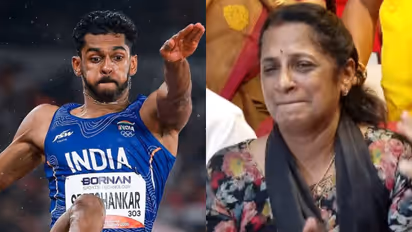 Murali Sreeshankar and his Mother, KS Bijimol