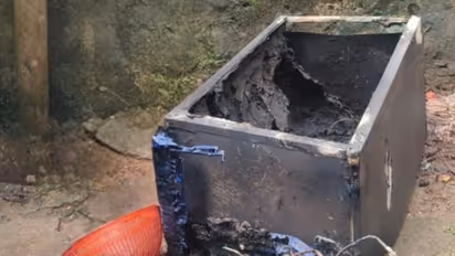 refrigerator catches fire in venganur house while family sleeps major disaster averted