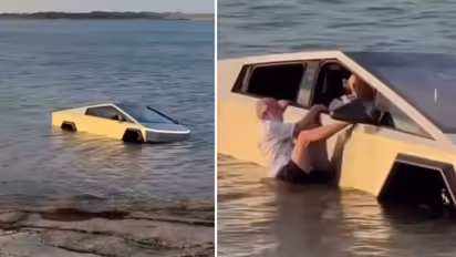 Tesla Cybertruck Sinks In Lake During Water Test, Viral Video Explodes Online (WATCH)