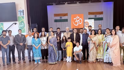 Members of the Indian diaspora celebrate birth anniversary of Dr Syama Prasad Mukherjee organised by the Overseas Friends of BJP