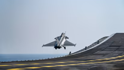 Rafale Marine fighter jet landed on indigenous aircraft carrier INS Vikrant for the first time