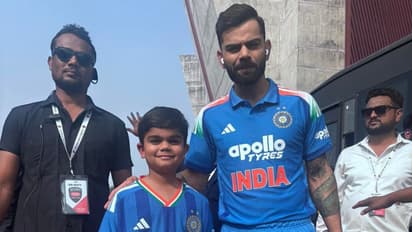 'Mini-Kohli' Garvit Uttam with Virat Kohli