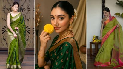 green sarees for Teej 2025