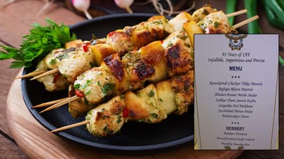 IAF Dinner Menu Card