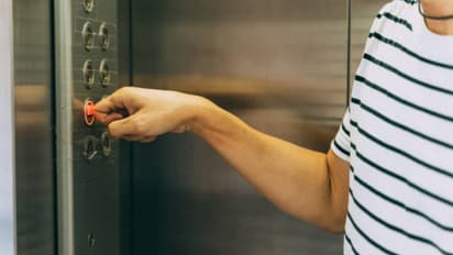 child stuck in lift