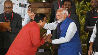 Union Minister for Road Transport and Highways Nitin Gadkari and PM Narendra Modi