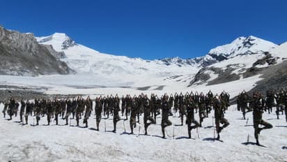 Indian Army conducts Yoga session at Siachen