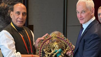 Defence Minister Rajnath Singh, Russian Defence Minister Andrey Belousov 